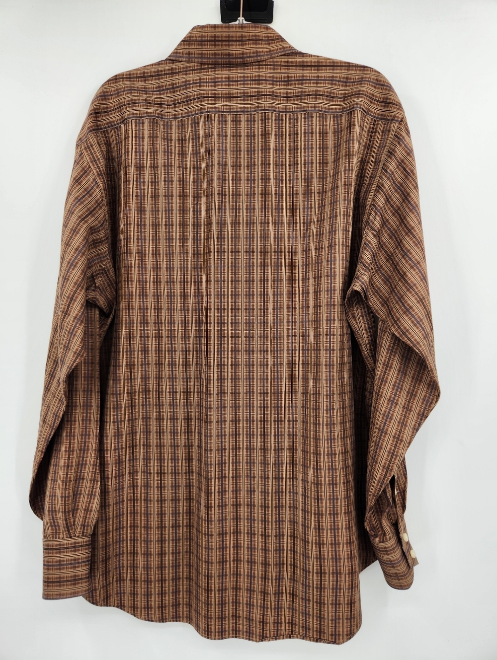 Tailorbyrd Long Sleeve Button Front Shirt Mens Size XL Brown Plaid Cotton - Picture 7 of 8
